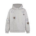 Plush Leopard Star Gray Hoodie