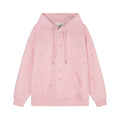 Rhinestone Embellished Pink Hoodie