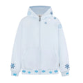 Snowflake Embroidered Fleece Hoodie
