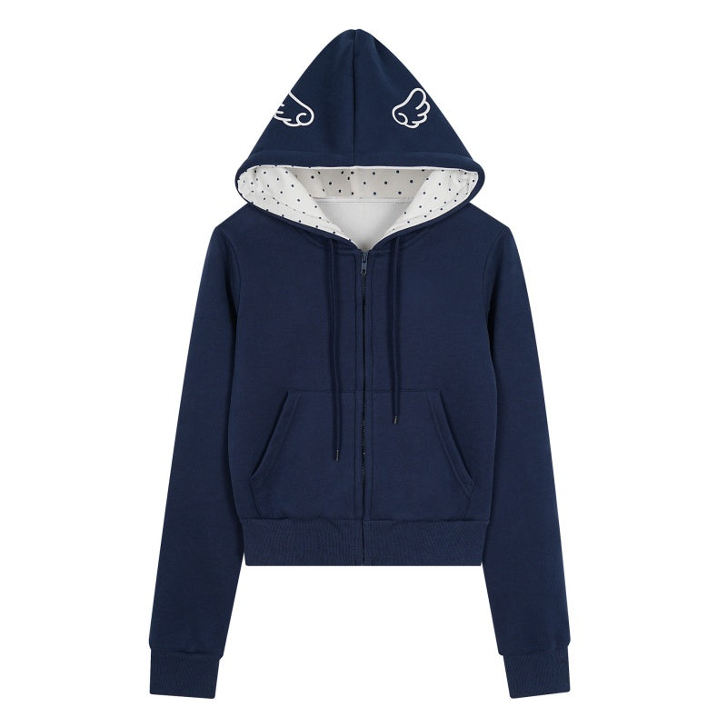 Fashionable Navy Zip-Up Hoodie